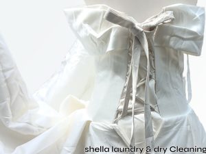 View-Back-Before-Wet-cleaning-bridal-gown Touch Wedding dress with dry clean