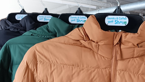 Winter coat professional cleaning at Shella Laundry Surabaya