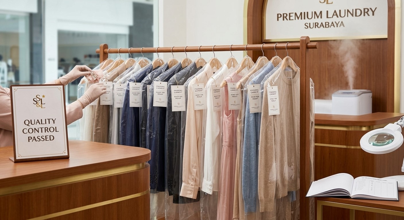 Premium laundry Surabaya dengan quality control dan finishing garment