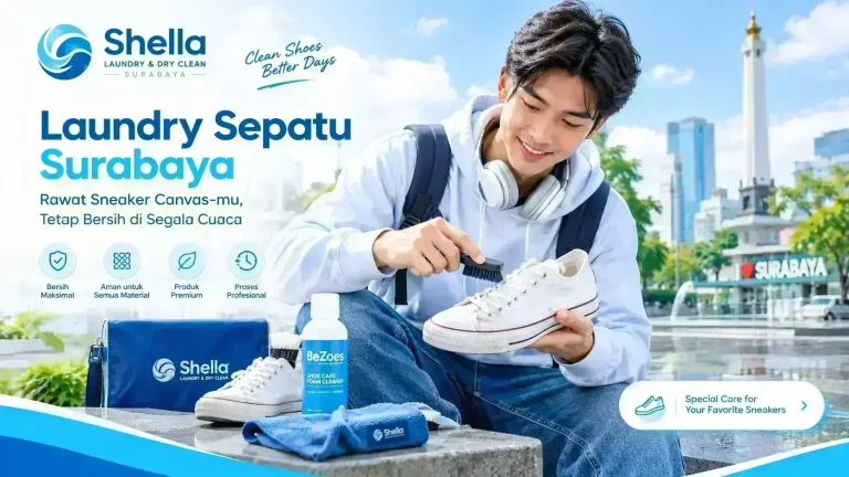 Laundry sepatu Surabaya premium untuk perawatan sneaker canvas oleh Shella Laundry