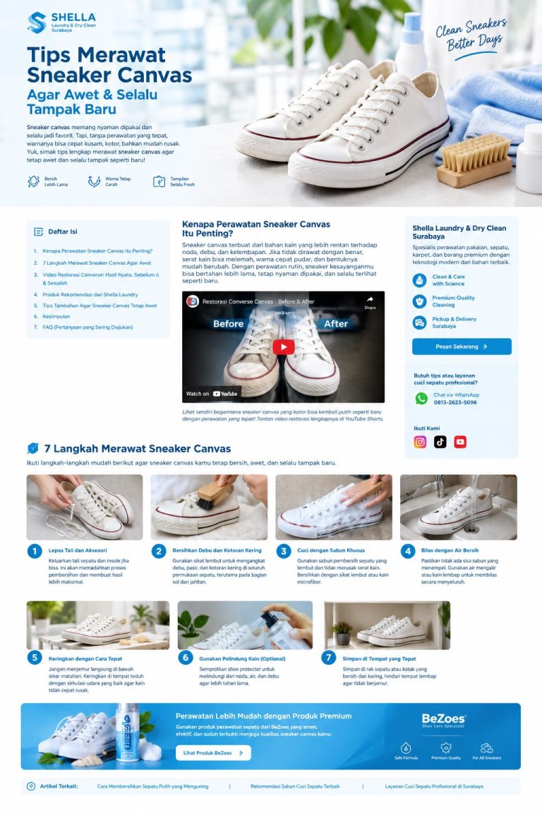 Tips Merawat Sneaker Canvas Agar Awet & Selalu Tampak Baru