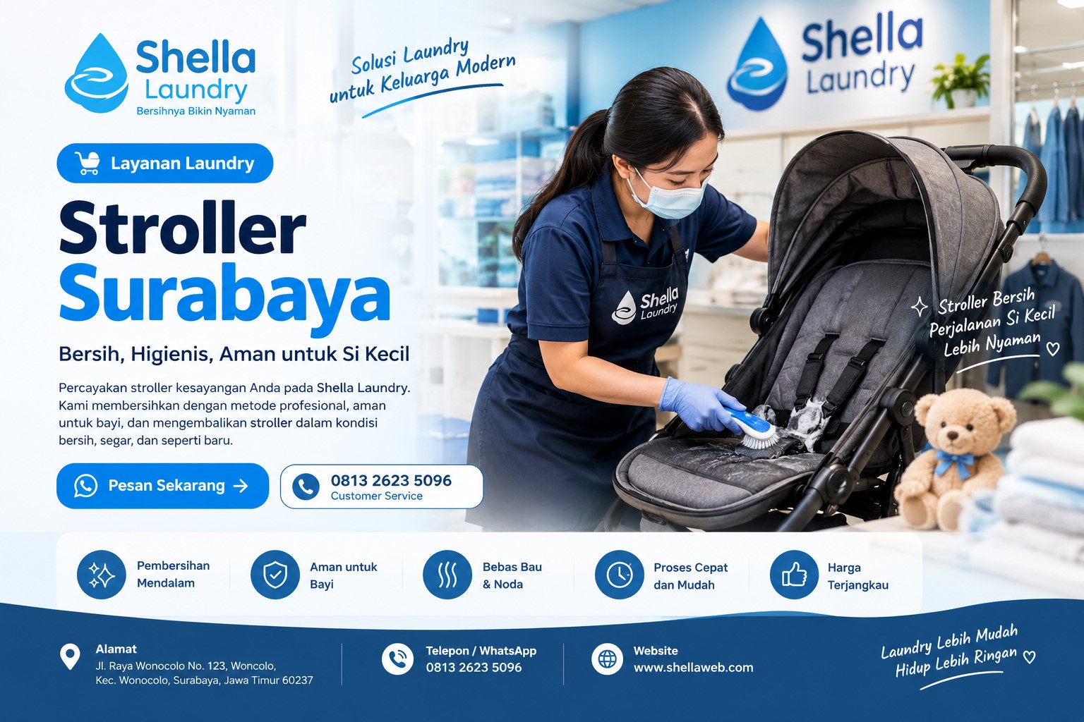 Baby stroller cleaning surabaya process at SHELLA Laundry