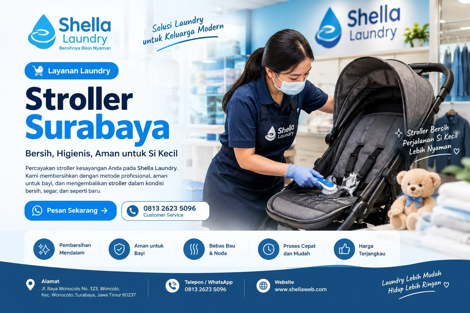 Baby stroller cleaning and hygiene service in Surabaya