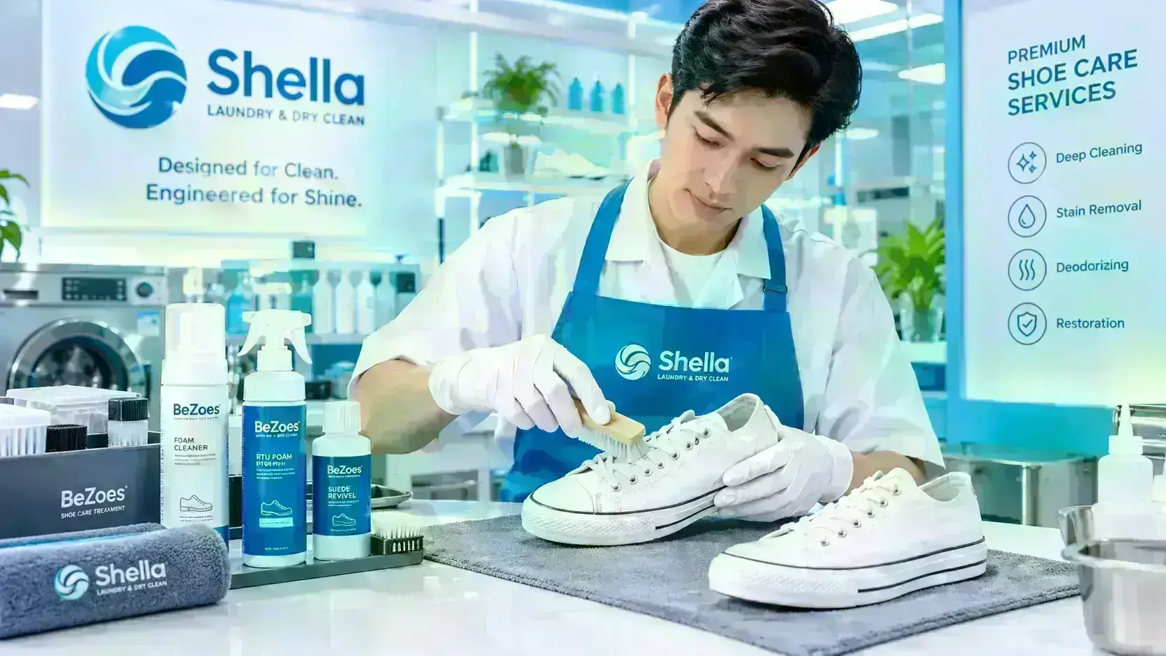 Perawatan profesional laundry sepatu Surabaya premium untuk sneaker canvas