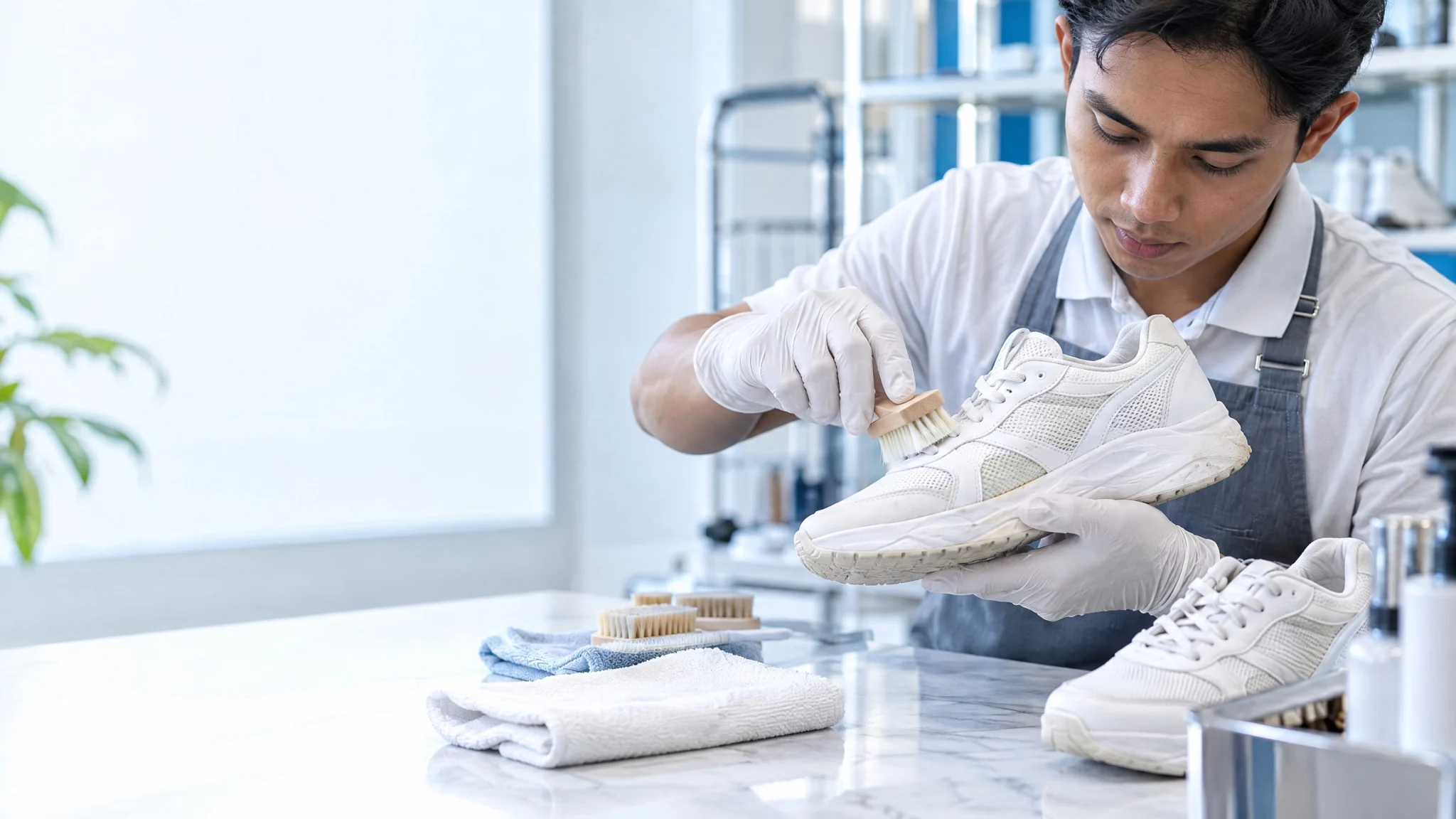 White Shoe Whitening and Brightening Surabaya by Shella Laundry