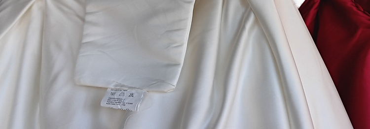 Wedding dress care label