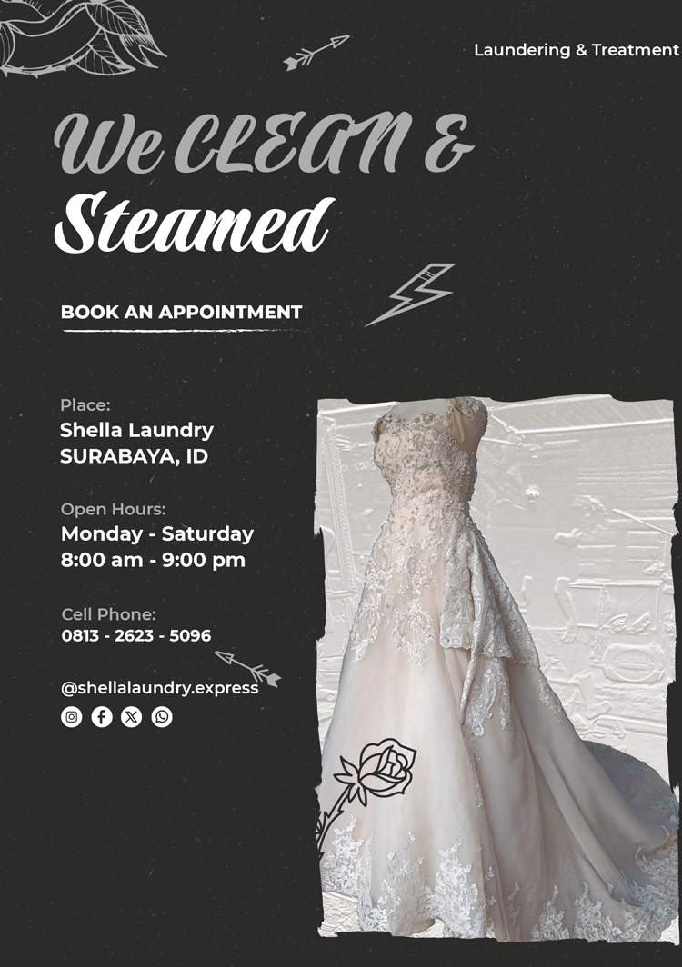 Steamed & Wet clean bridal dress or wedding gown